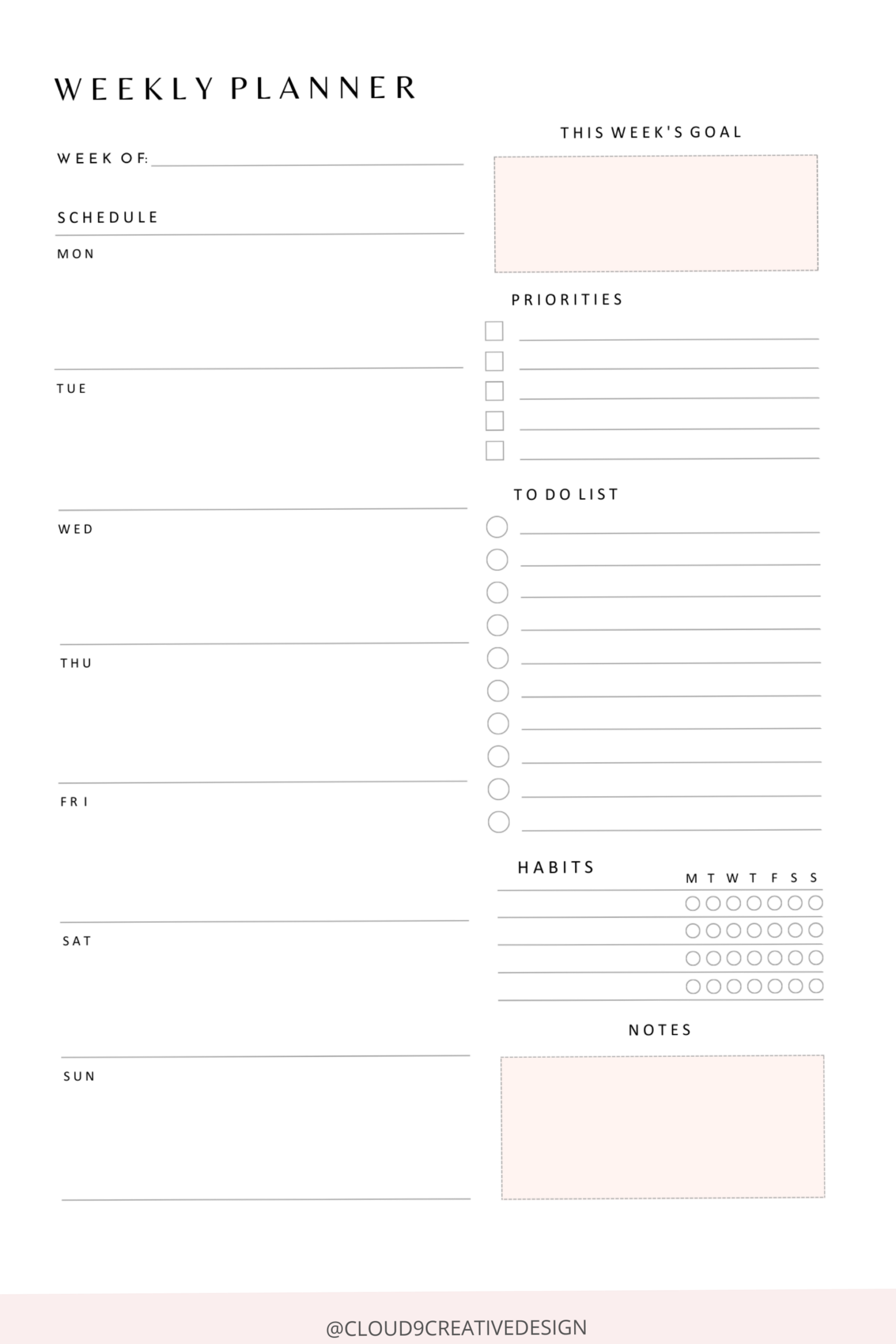 🌈 🖌️ The 30-Minute Minimalist Weekly Planner 69 plannergirl | stay inspired all year long