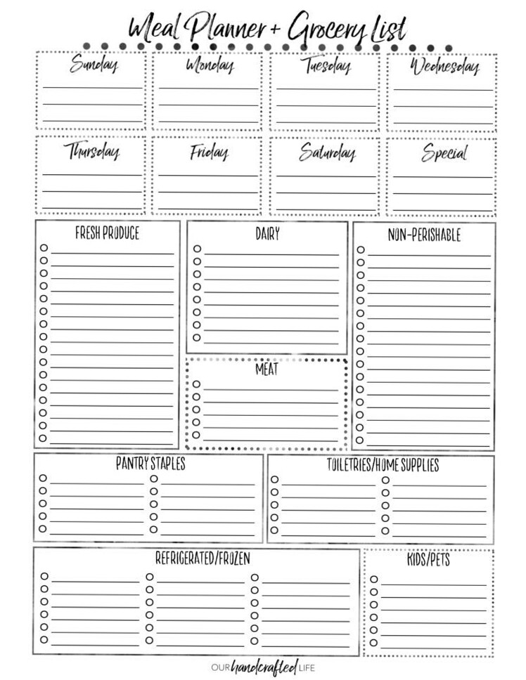 The Most Practical Meal Planner EVER — Our Handcrafted Life — 🕯️ 🤍 dream life manifestation