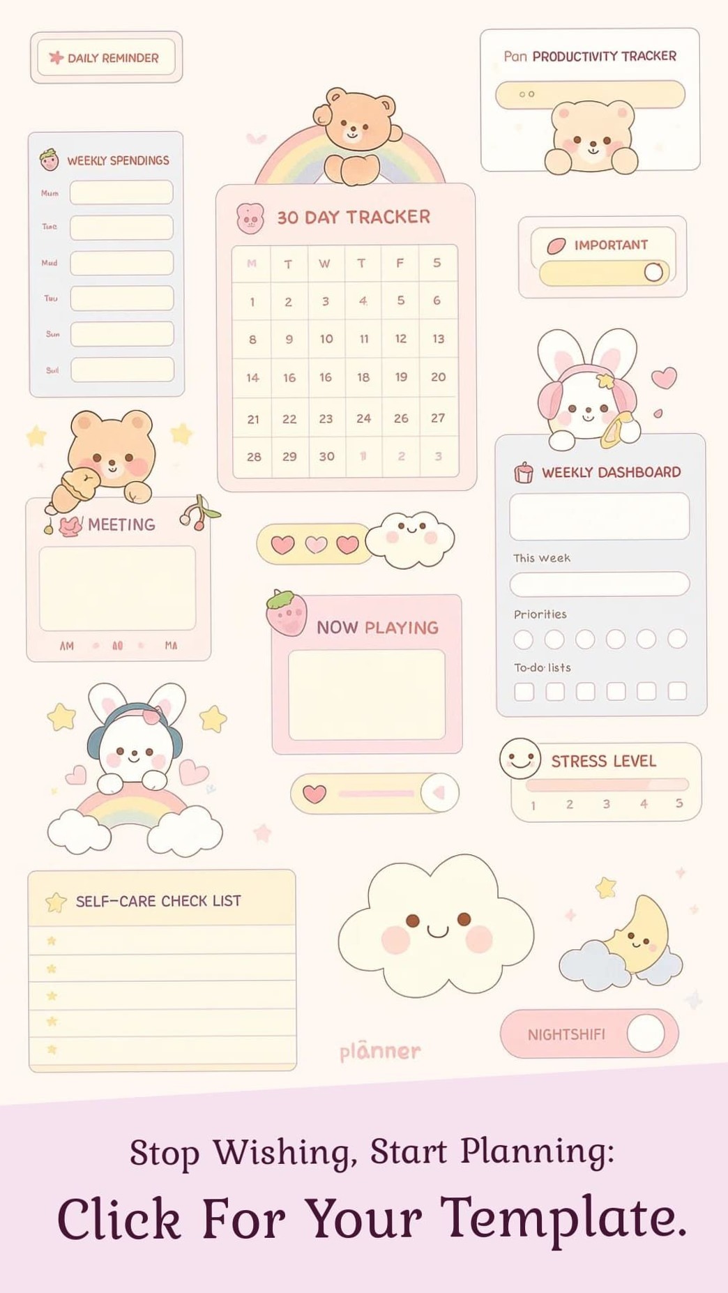 📅 📝 The Ultimate Holistic Planner Template Aesthetic for Self-Care and Productivity | romanticize your routine