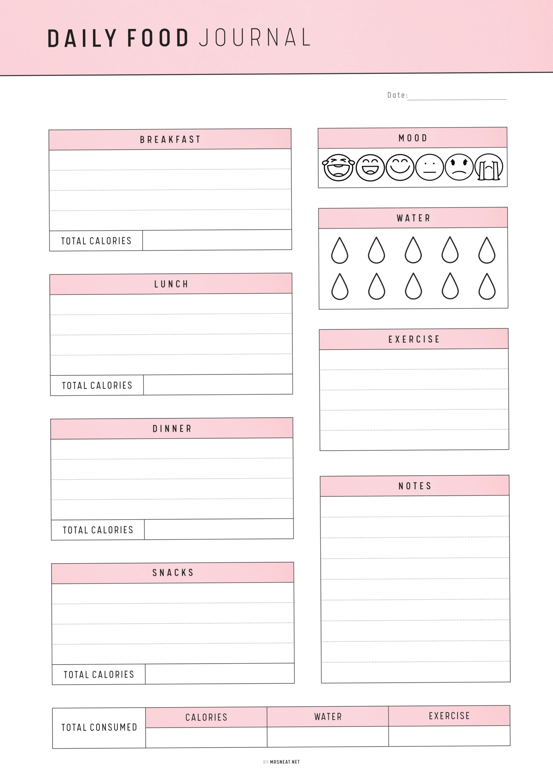 Track Meals with Daily Food Journal Planner — 📅 📌 stay inspired all year long