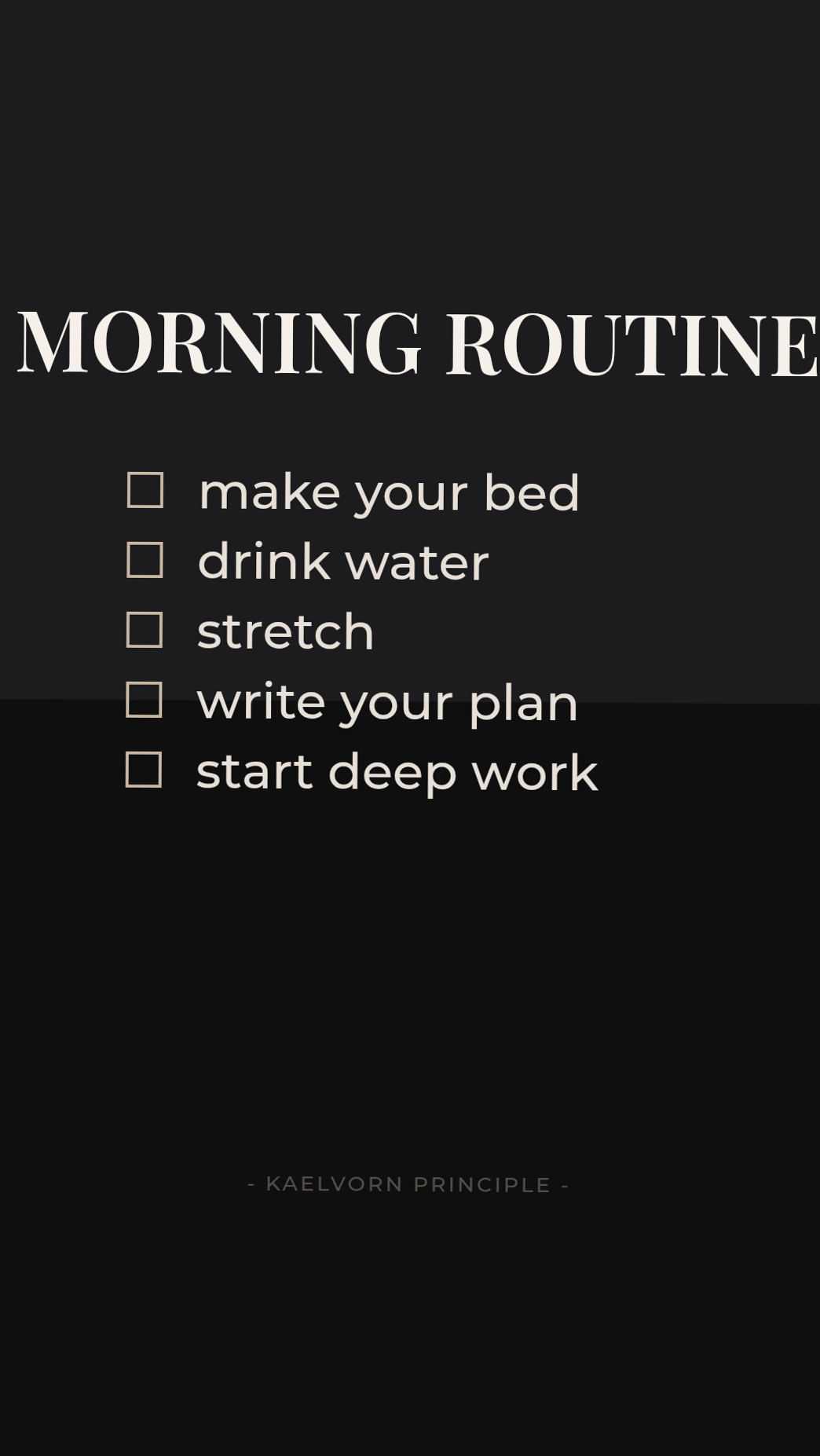 Ultimate Morning Routine Checklist | Dark Productivity Wallpapers — 📁 🖇️ no-stress tracker