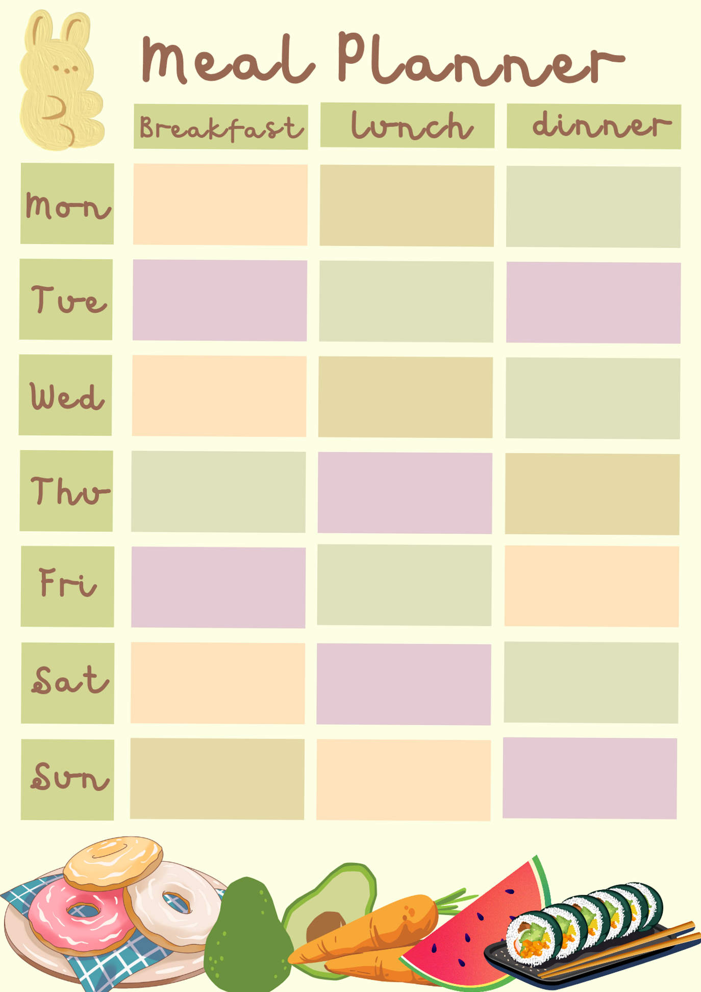 🕯️ 🎀 ultimate printable checklist: Digital Meal Tracker for Planners & Creative Designers