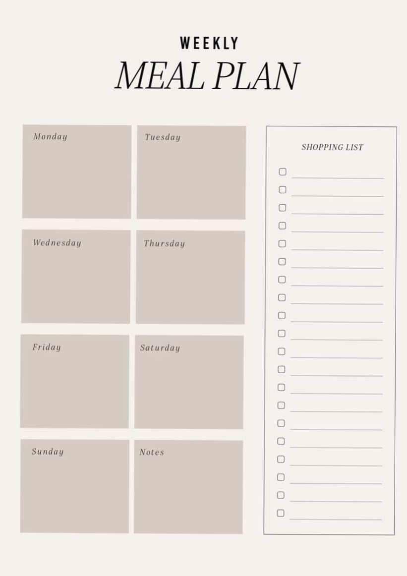 🥂 🥂 Weekly Meal Plan 2024 Planners | dream life manifestation