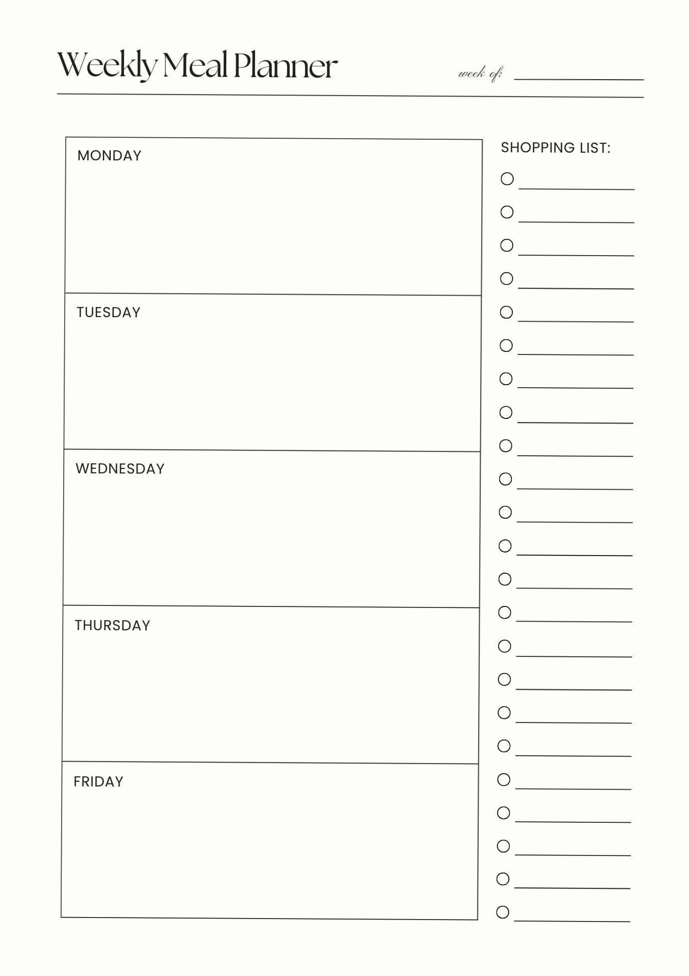 🌿 🤍 Weekly Meal Planner | Clean Girl Aesthetic | Digital Template | stay inspired all year long