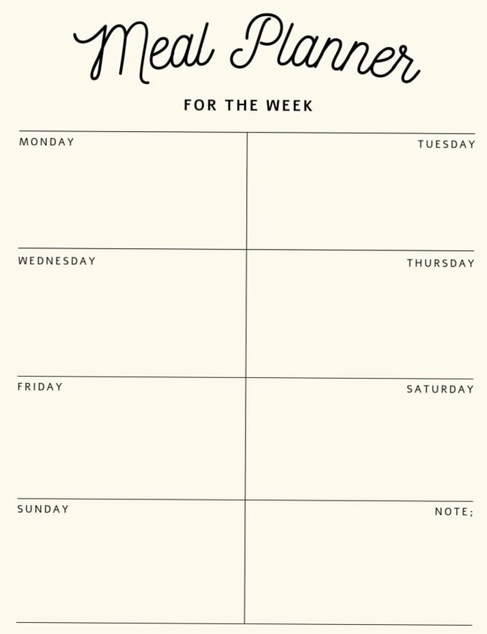 🎨 💎 Weekly Meal Planner — Digital Design & Creative Assets | secret to staying productive