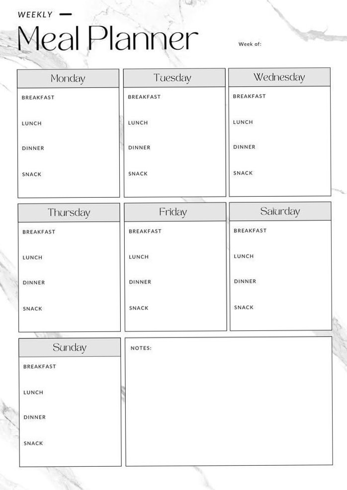 Weekly Meal Planner | Digital Design & Creative Assets — 🌈 🌈 stay inspired all year long