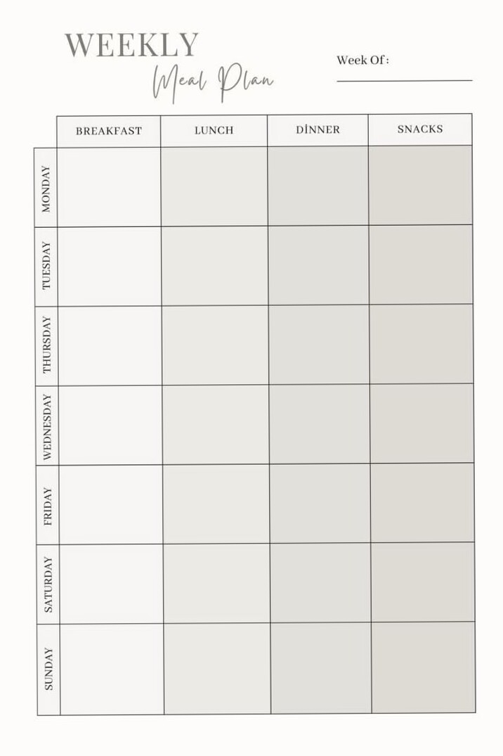 🎀 🌿 Weekly Meal Planner Printable for Creative Planners | 149 | romanticize your routine