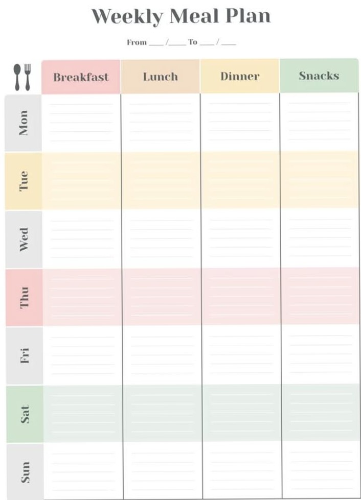 🤍 ✨ Weekly Meal Planning Free Google Docs Template | seamless organization hack
