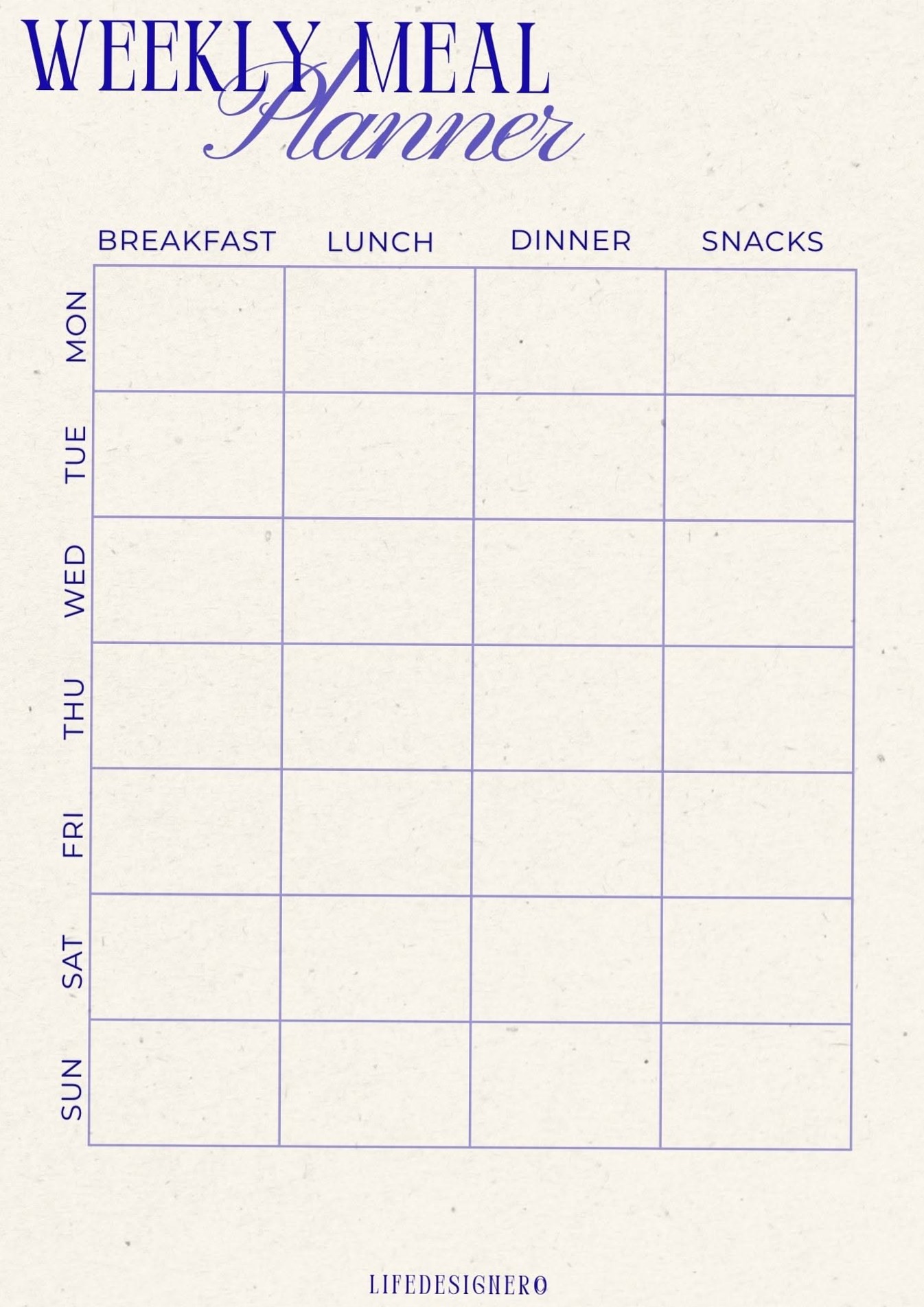 🥂 🍰 Weekly Meal Prep & Grocery Planning Template | dream life manifestation