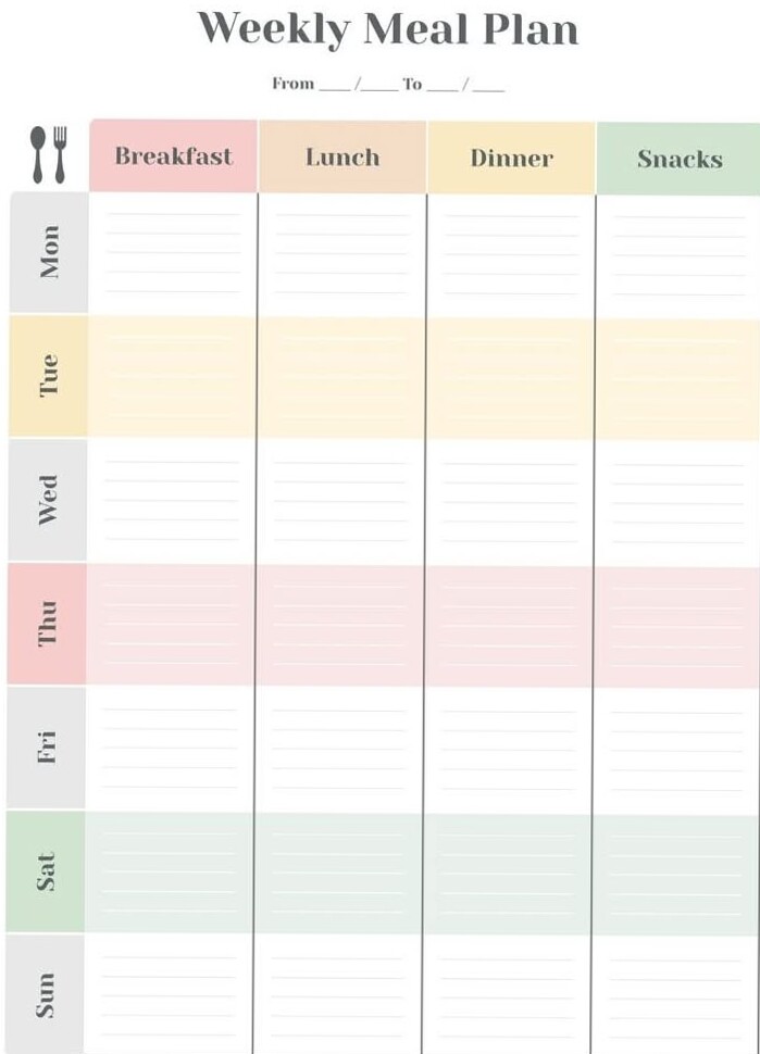 Weekly Menu Planner for Creative Souls #41 — 📊 📊 romanticize your routine