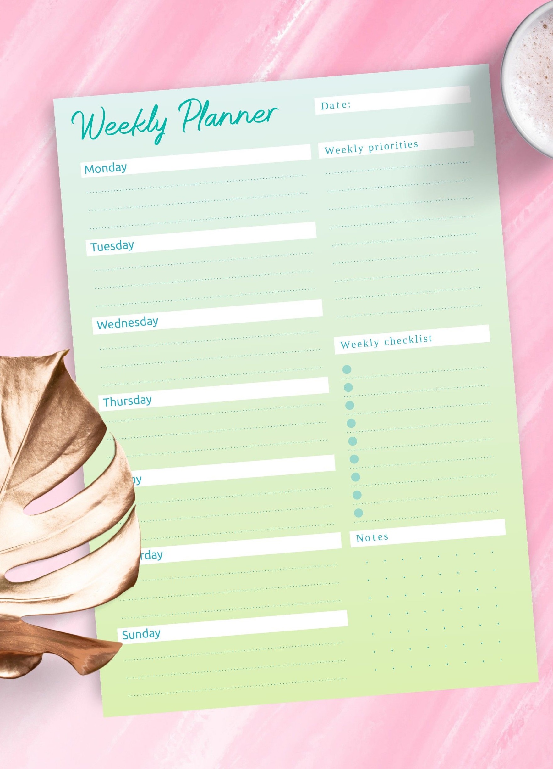 🕯️ 🤍 Weekly Planner Hourly Layout & Organizer Template | dream life manifestation
