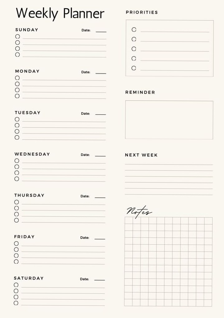 🌿 ✨ Weekly Planner PDF | Digital Design & Creative Assets | stay inspired all year long