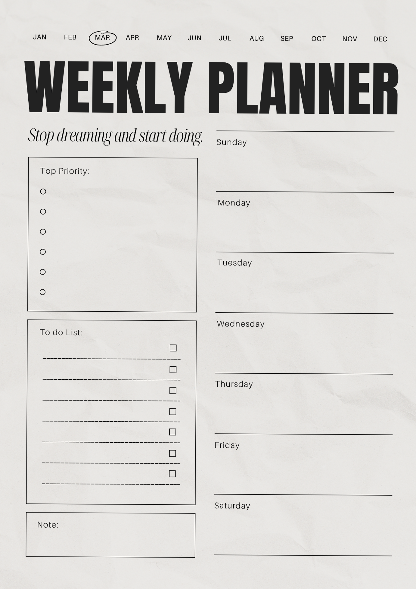 🖇️ 🖇️ Weekly Planner Printable | Planner Inspo & Organization Design | dream life manifestation