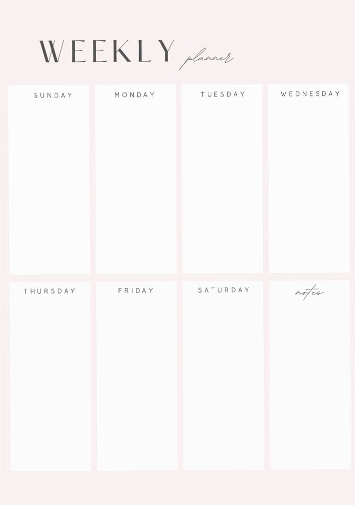 Weekly Planner – Sunday & Monday Start | A5 & Personal Size Digital Organizer — 🌿 ✨ romanticize your routine