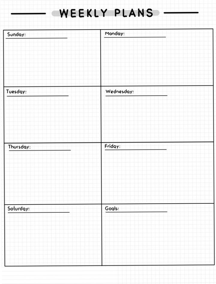Weekly Planner (White) — Notability Gallery Design — 🌈 🪄 romanticize your routine