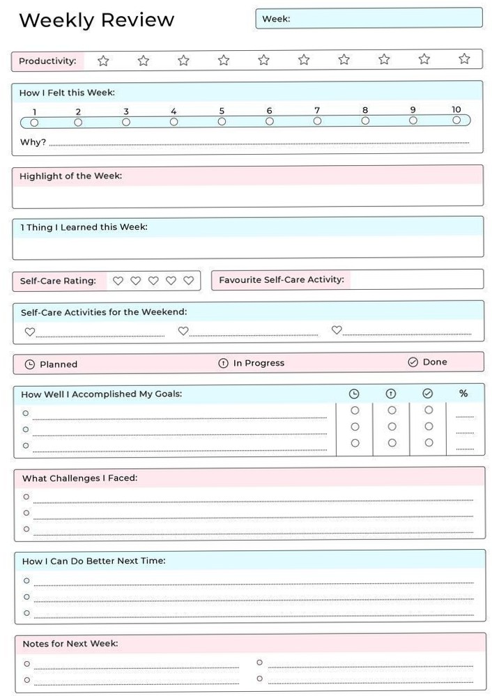 📅 📅 Weekly Progress Tracker for Design Projects | ultimate printable checklist