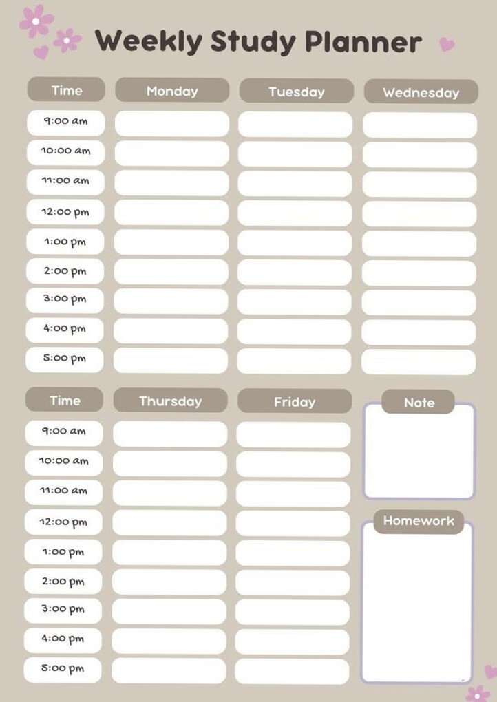 Weekly Study Planner 1636 | College Organization & Productivity — 📅 📊 secret to staying productive