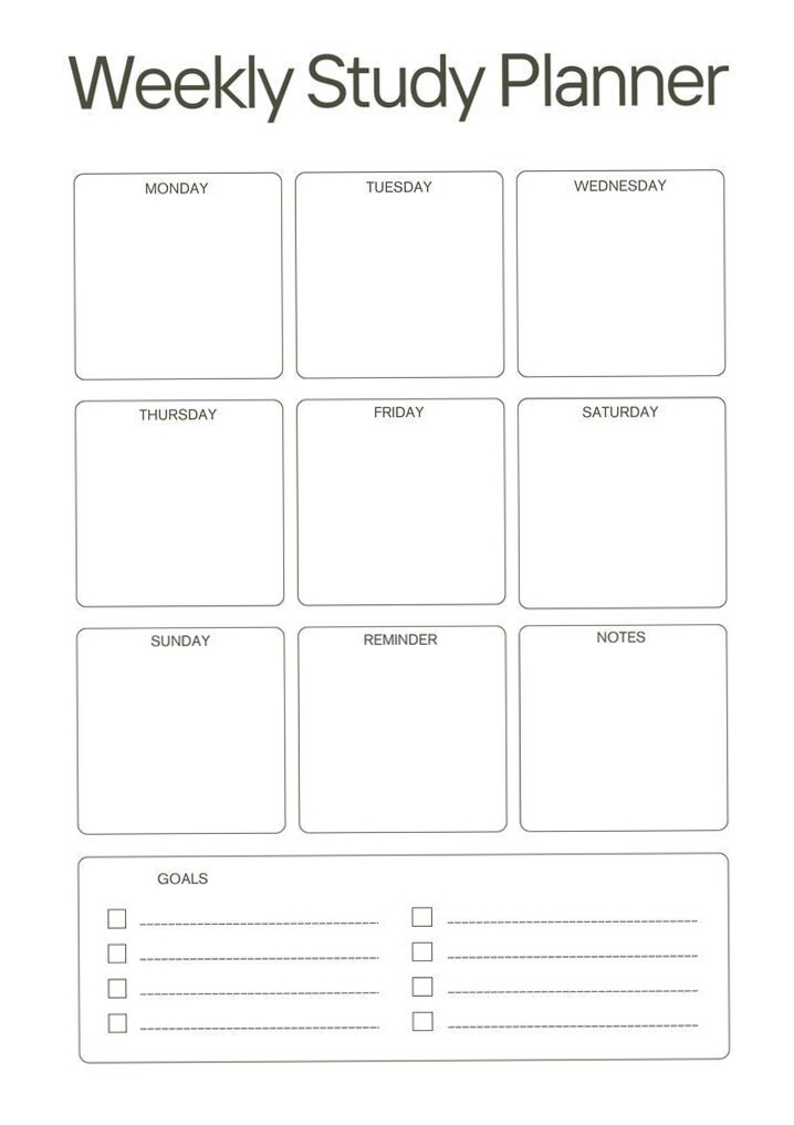 Weekly Study Planner — A4, A5, US Letter Printable — 🎨 🎨 secret to staying productive