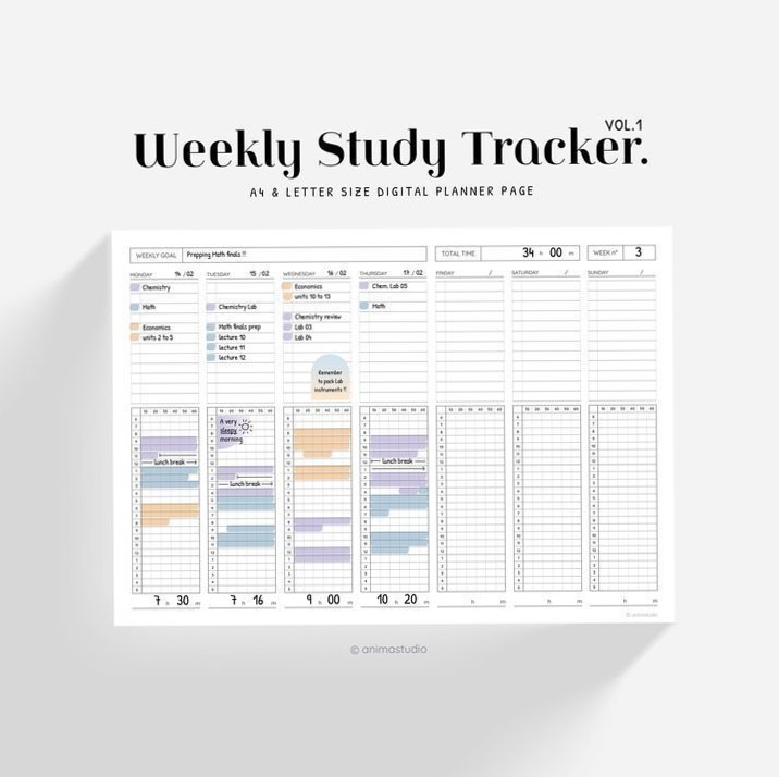 ☁️ ☁️ Weekly Study Planner for Organized Time Management | secret to staying productive