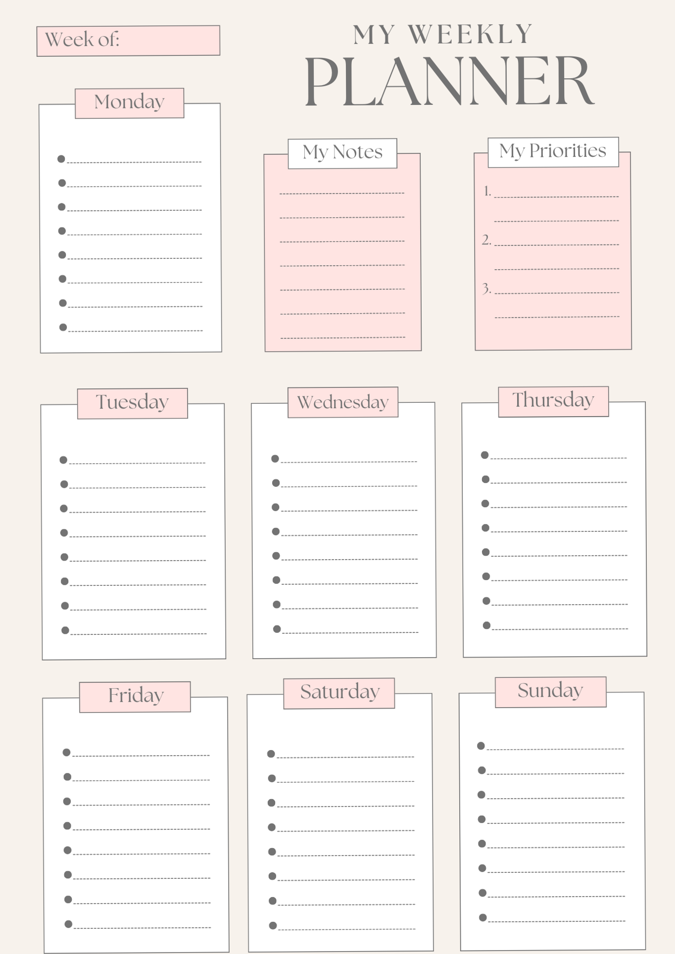 Weekly Study Planner Printable | Student Planner PDF 160 — 📅 📊 romanticize your routine