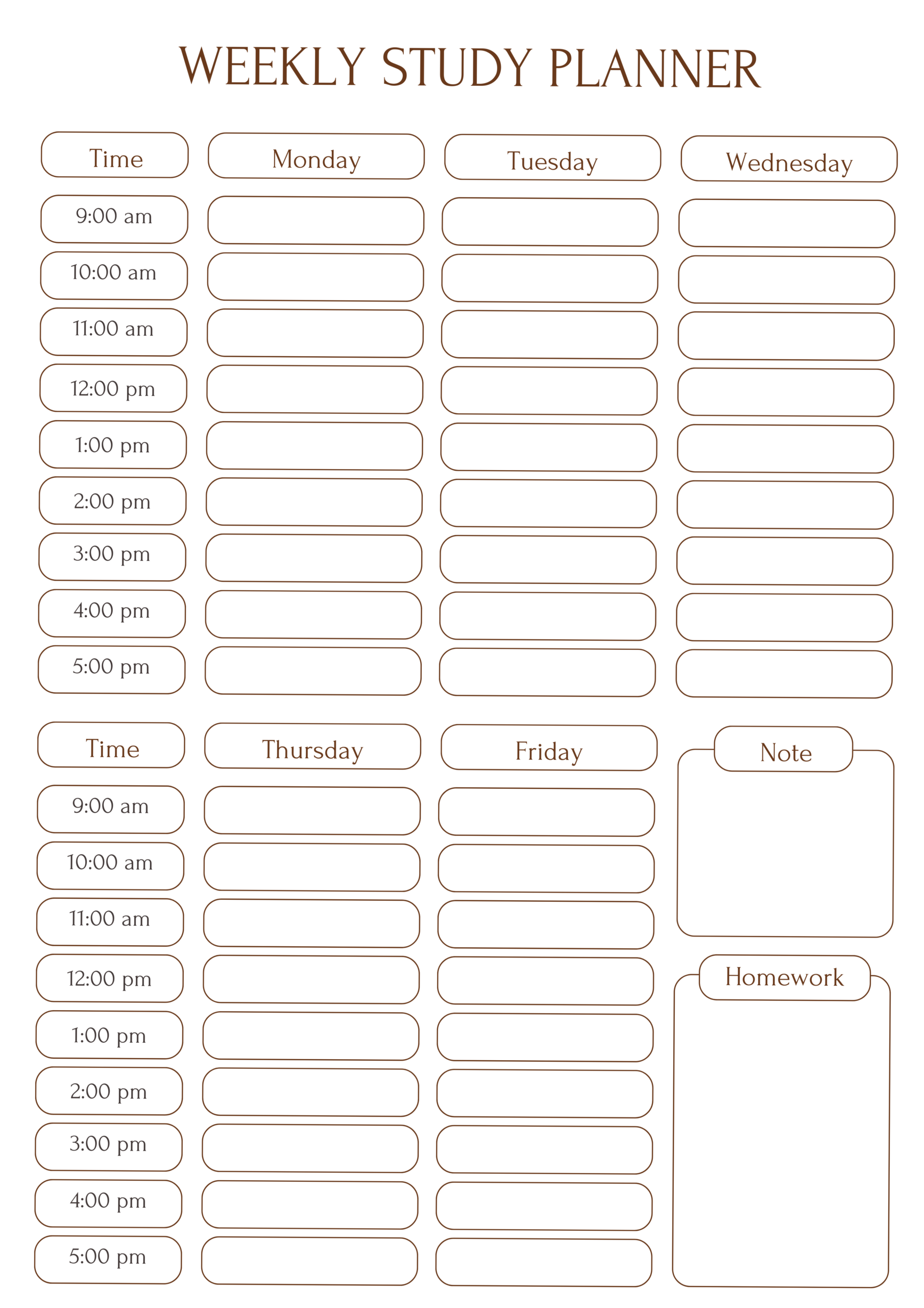 ☁️ 🎀 Weekly Study Planner Printable | Digital Design & Creative Planners | secret to staying productive