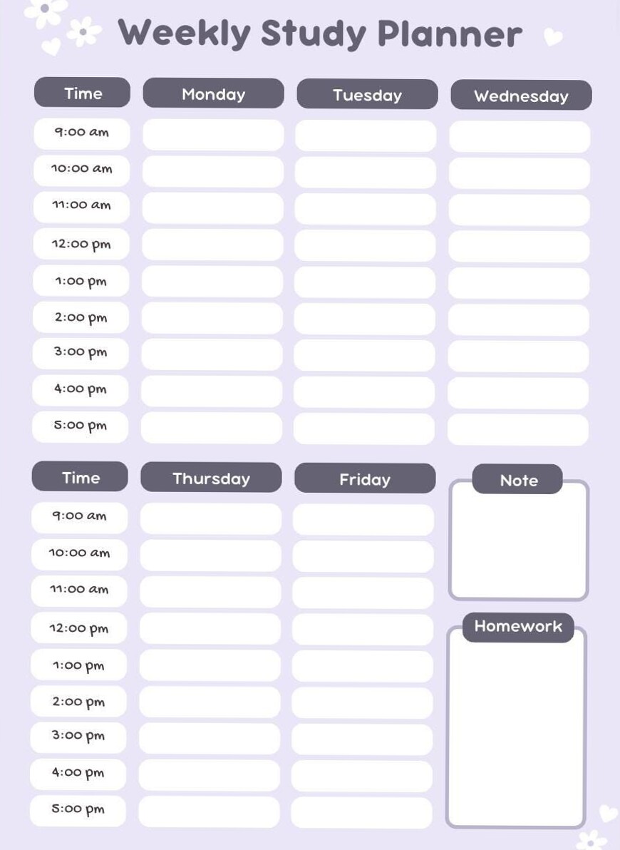🖇️ 📌 Weekly Study Planner Template | 20 Pages | Digital Design | stay inspired all year long